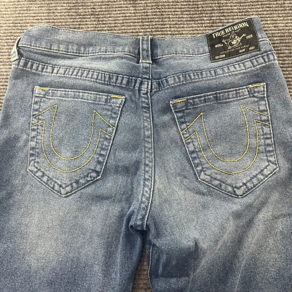 True Religion Danny Tapered Jeans Mens 34x29 Blue Medium Wash Horseshoe Pocket